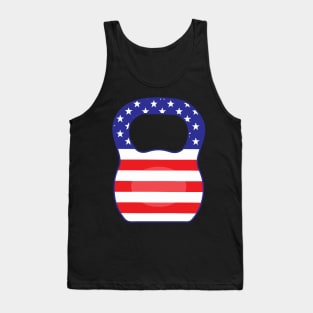 USA flag Kettlebell Powerlifting Weight Lifting form Tank Top